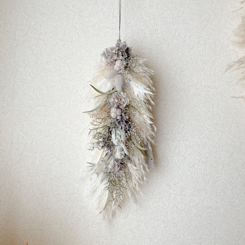 パンパスグラスのガーランド ドライフラワー 横長スワッグ スワッグ