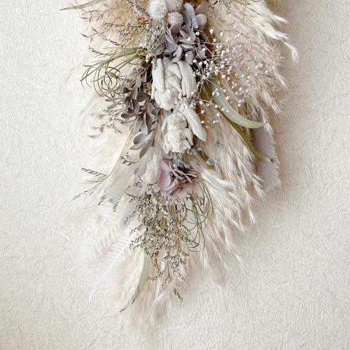 パンパスグラスのガーランド ドライフラワー 横長スワッグ スワッグ