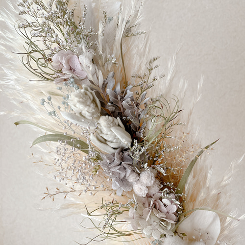 パンパスグラスのガーランド ドライフラワー 横長スワッグ スワッグ