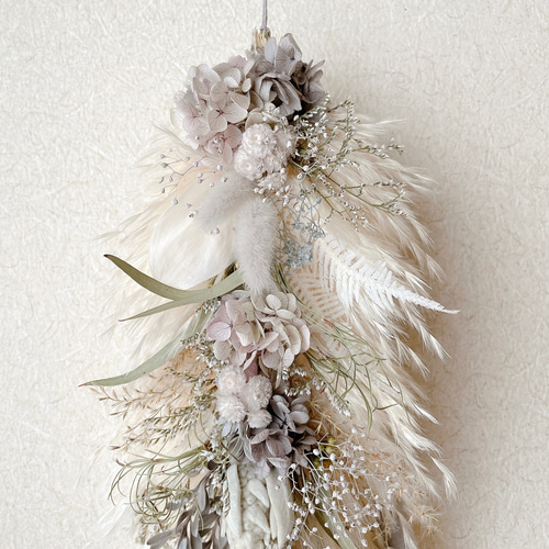 パンパスグラスのガーランド ドライフラワー 横長スワッグ スワッグ