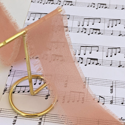 シフォンリボン くすみピンク 2m〜 リボン ふわふわ シフォン タッセル パーツ 4枚目の画像