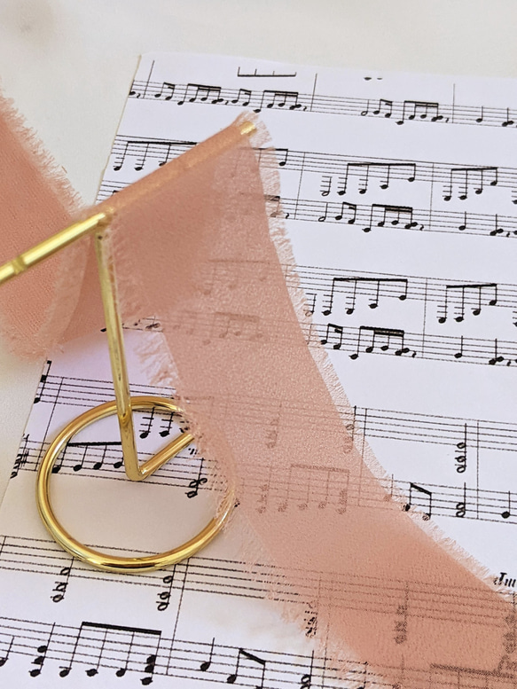 シフォンリボン くすみピンク 2m〜 リボン ふわふわ シフォン タッセル パーツ 4枚目の画像