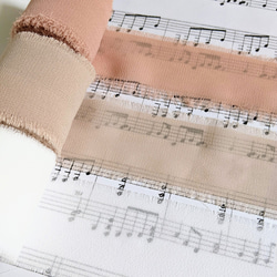 シフォンリボン くすみピンク 2m〜 リボン ふわふわ シフォン タッセル パーツ 5枚目の画像