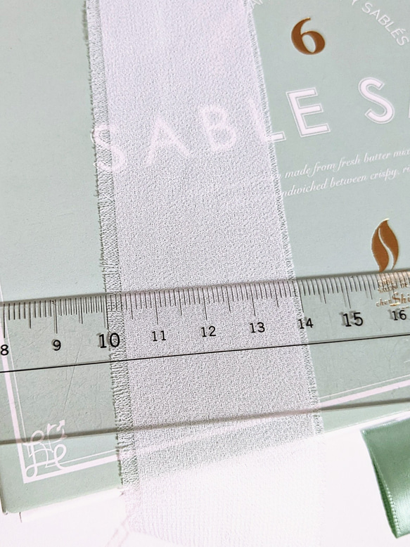 シフォンリボン くすみピンク 2m〜 リボン ふわふわ シフォン タッセル パーツ 6枚目の画像