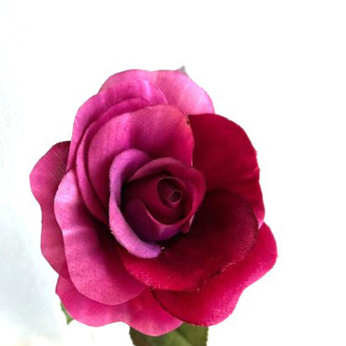 手染め布花 エンジの薔薇1本 玄関・和洋の空間・お部屋の