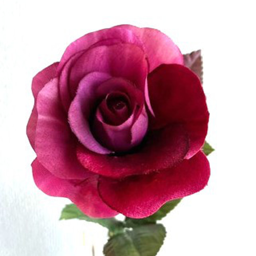 ●ラスト１/手染めグラデ薔薇×手染めラメ入りラウンド×花座 カスタムボールペン 手染め布花 エンジの薔薇1本 玄関・和洋の空間・お部屋の