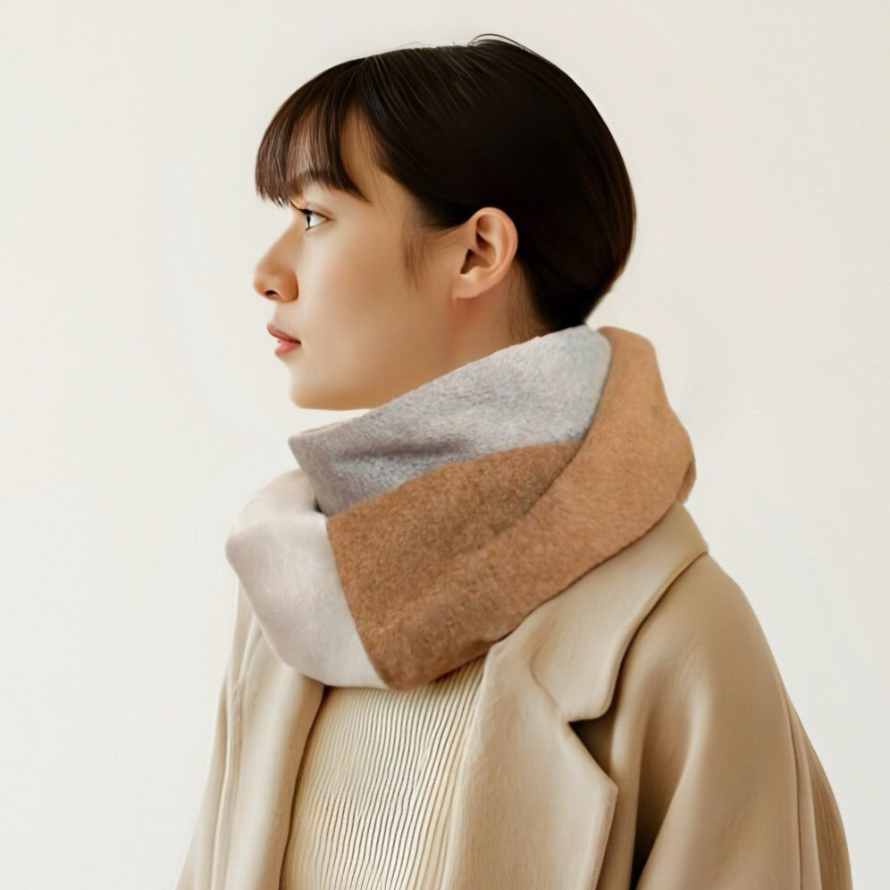 即納『 巻くだけでオシャレな冬支度、大人のための上質スヌード 』メルトンフリース｜冬｜クリスマス｜ギフト｜防寒