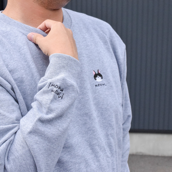 選べる猫29種！ワンポイント刺繍スウェット 名入れ可《選べる３色》親子 うちの子 長袖 トレーナー ねこ 20枚目の画像