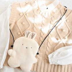 白うさぎちゃん ぬいぐるみポシェット ファー バッグ ポシェット