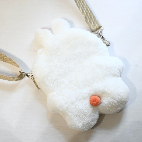 白うさぎちゃん ぬいぐるみポシェット ファー バッグ ポシェット