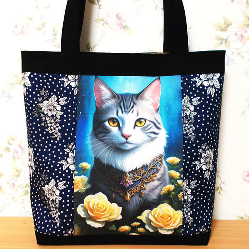 Sosiety6 トートバッグ ねこ アニマル 動物 可愛い エコバッグ 送料無料】ZAK-16 猫 ねこ トートバッグ 猫イラスト エコバッグ