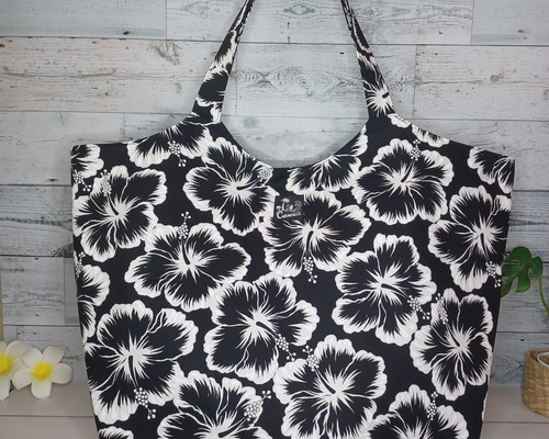 ハワイアン超特大トートバッグ ハンドメイドバック ハワイアンバック
