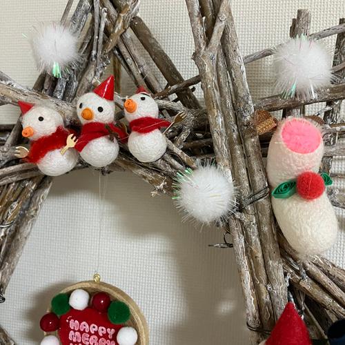 小さめ魔術Xmas⭐️リース✨ プリザーブド＆ドライフラワー「リース Happy X'mas & New Year