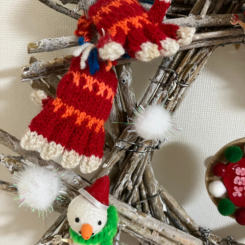クリスマスリース 繭玉スノーマン リース ひよこのおうち🐣 通販