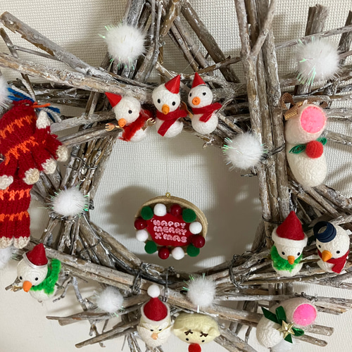 クリスマスリース 繭玉スノーマン リース ひよこのおうち🐣 通販