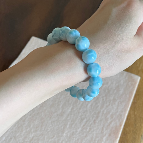 ラリマーSgrade #Ls080〔波潤〕 ブレスレット サルサパリラクリスタル  