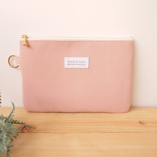 草花果樹のシンプルなマルチポーチ L＊ 通帳・母子手帳B6版 ポーチ