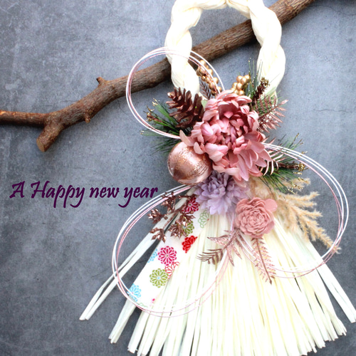 新作再販】*新作幸せお正月しめ縄飾りリース しめ縄・しめ飾り Danke