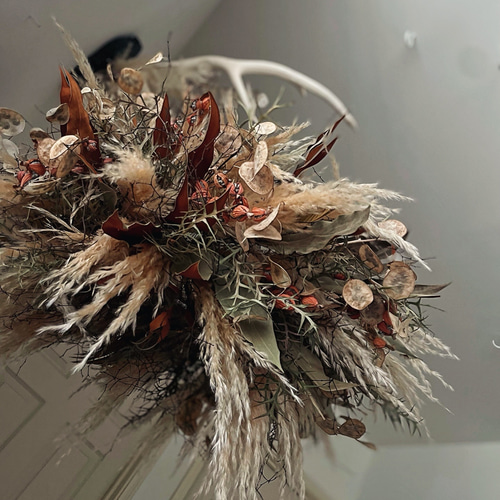 flying wreath 大型 フライングリース ドライフラワー