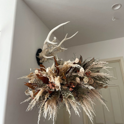 【お1人様1点限り】 wreath flying 大型 ドライフラワー フライングリース フラワー・リース