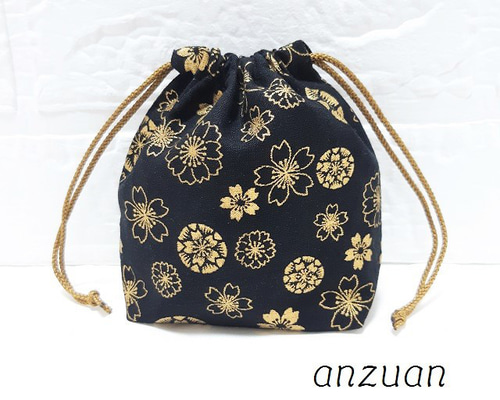 和柄巾着チャーム(パワーストーン入り) 和柄巾着チャーム(パワーストーン入り) 和柄巾着チャーム