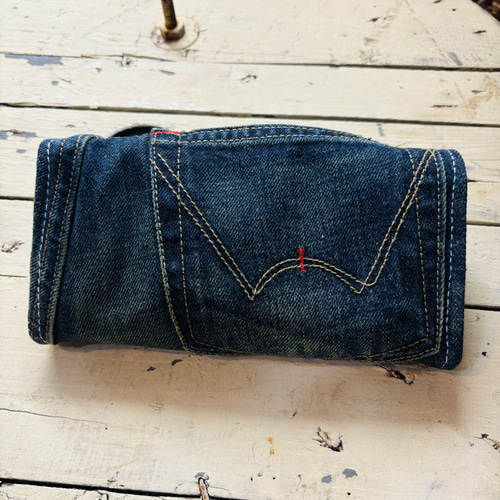 デニム&レザー長財布 ハンドメイド 長財布 M.MARI 通販 18365558