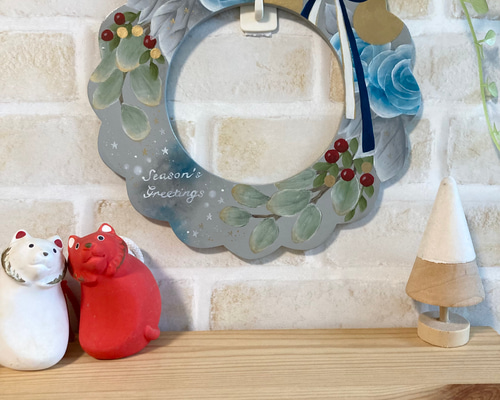 トールペイントのウィンターセレブレーションリース リース アトリエ