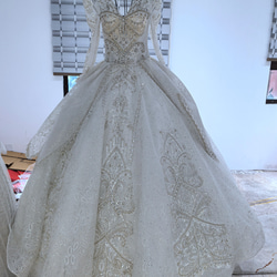 グリッター輝くビジュー入りプリンセスライン豪華ロングドレス グリッター輝くビジュー入りプリンセスライン豪華ロングドレス