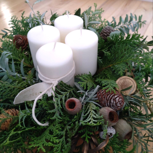 Creema限定〙新作Φ45cm♡Xmas森のフレッシュアドベントキャンドル