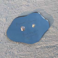 フォント変更OK！ミラーアクリルリングピロー バロックビーズ クラウド型／rpa08 6枚目の画像