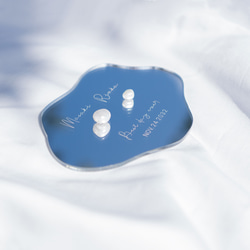 フォント変更OK！ミラーアクリルリングピロー バロックビーズ クラウド型／rpa08 8枚目の画像