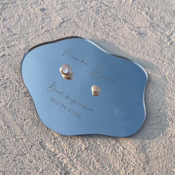 フォント変更OK！ミラーアクリルリングピロー バロックビーズ クラウド型／rpa08 5枚目の画像