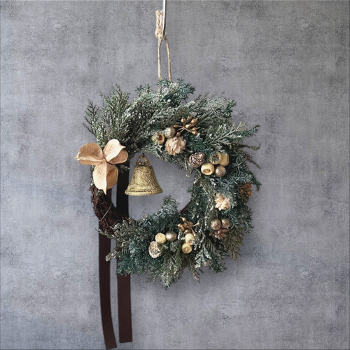 早割クリスマス2024】クリスマスリース 縦16㎝ プリザーブドフラワー