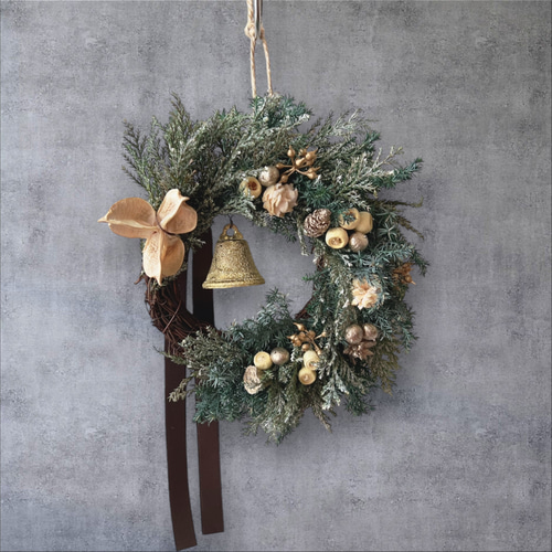 クリスマス　リース　デコレーション　壁飾り 早割クリスマス2024】クリスマスリース 縦16㎝ プリザーブドフラワー