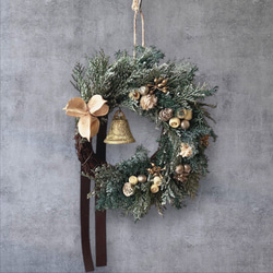 早割クリスマス2024】クリスマスリース 縦16㎝ プリザーブドフラワー