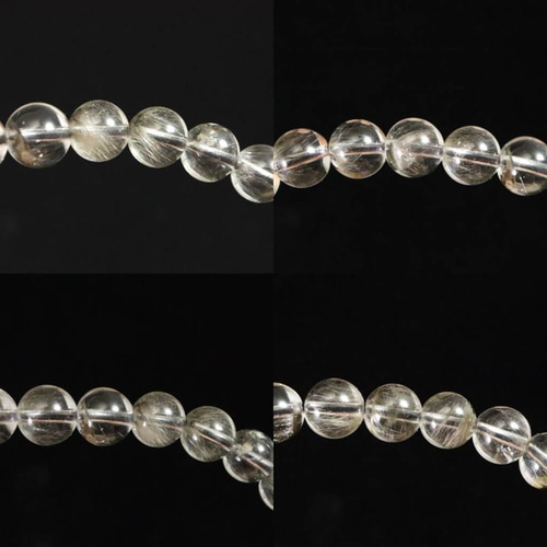 ブラジル産 プラチナ ルチルクォーツ 6.5mmブレスレット 11.5g #77103