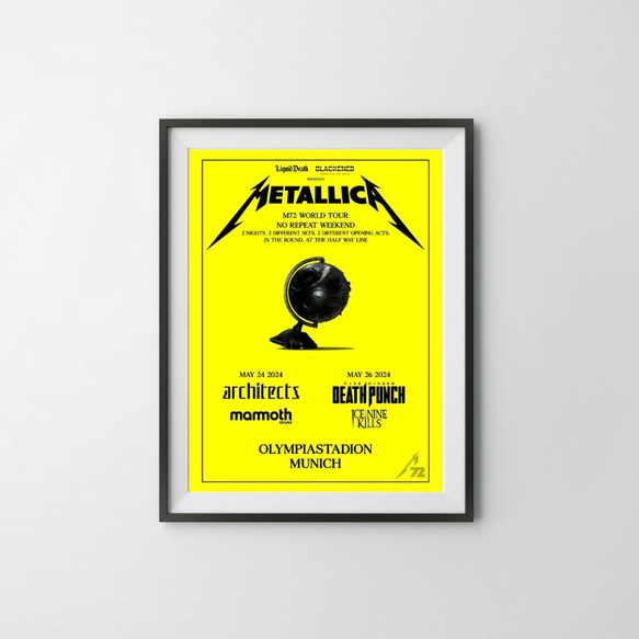 世界500枚限定サイン付 メタリカ 2024ヘルピングハンズコンサート ポスター メタリカ ライブフライヤー ポスター | ヴィンテージロック