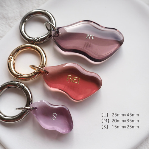 wave】全13色 名入れ レジン オーダーメイド プチギフト バッグ