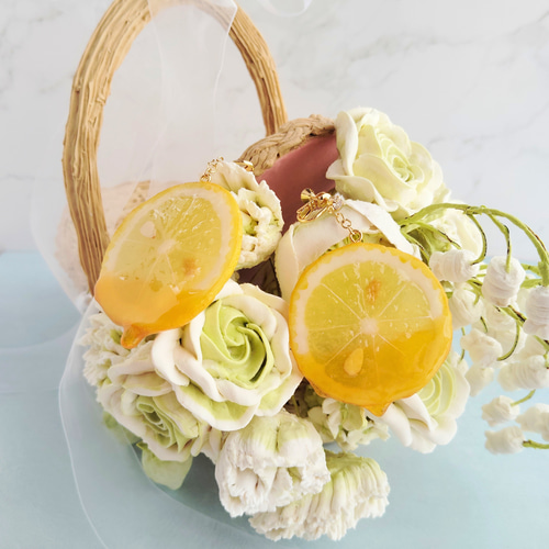 数量限定】ハニーレモンのジュエリー缶(ピアス/イヤリング)【chika