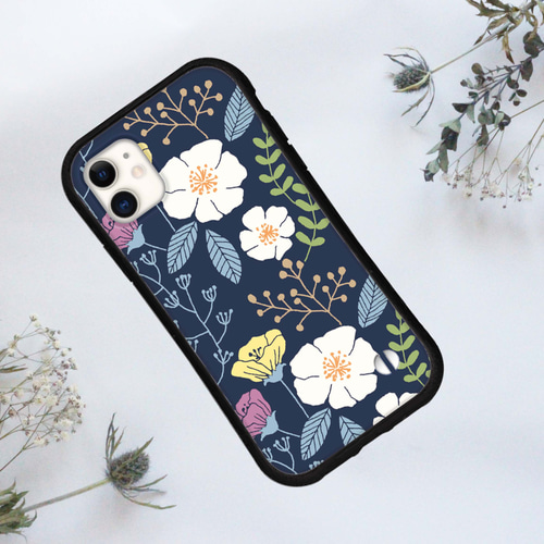 抗菌 スマホケース 花柄 花 くすみ iPhone 16 15 14 13 12 Pro mini se