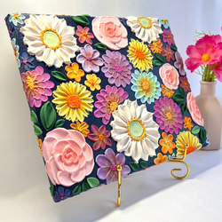 テクスチャーアート 絵画 花の絵 フラワーアート インテリア