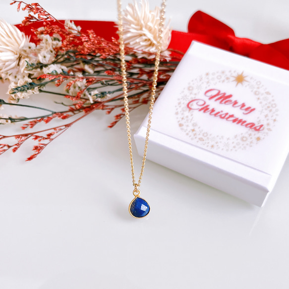 十二月生辰石：青金石套裝，14公斤項鍊，叉形戒指，均碼，淡水珍珠，禮品 第10張的照片