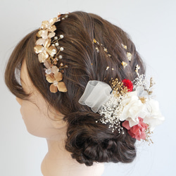 E23 ピンクゴールドカチューシャ 髪飾り 成人式 卒業式 袴 振袖 結婚式