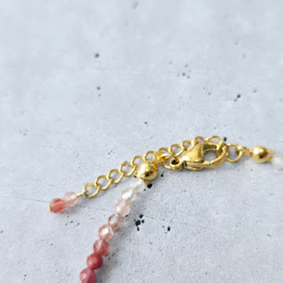 【再販×8】アンデシンの極細ブレスレット　サージカルステンレス使用 5枚目の画像