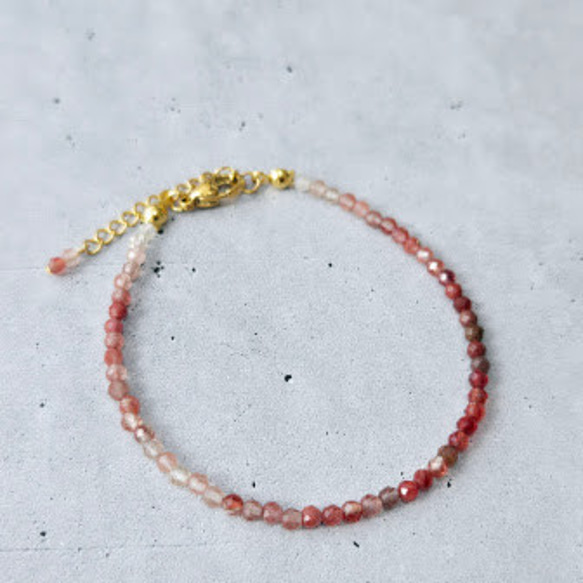 【再販×8】アンデシンの極細ブレスレット　サージカルステンレス使用 4枚目の画像