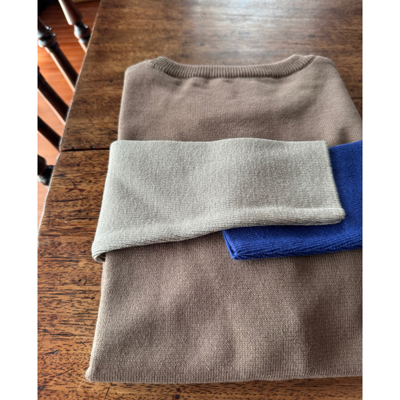 M &amp; L❤️有條紋或無條紋可選❤️修身針織❤️日本原裝❤️顏色協調針織❤️木色、藍色和淺灰色 第11張的照片