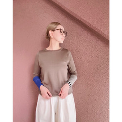 M &amp; L❤️有條紋或無條紋可選❤️修身針織❤️日本原裝❤️顏色協調針織❤️木色、藍色和淺灰色 第7張的照片