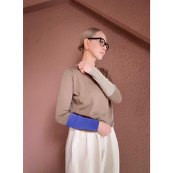 M &amp; L❤️有條紋或無條紋可選❤️修身針織❤️日本原裝❤️顏色協調針織❤️木色、藍色和淺灰色 第9張的照片