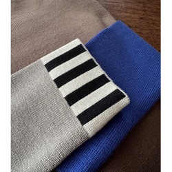 M &amp; L❤️有條紋或無條紋可選❤️修身針織❤️日本原裝❤️顏色協調針織❤️木色、藍色和淺灰色 第4張的照片