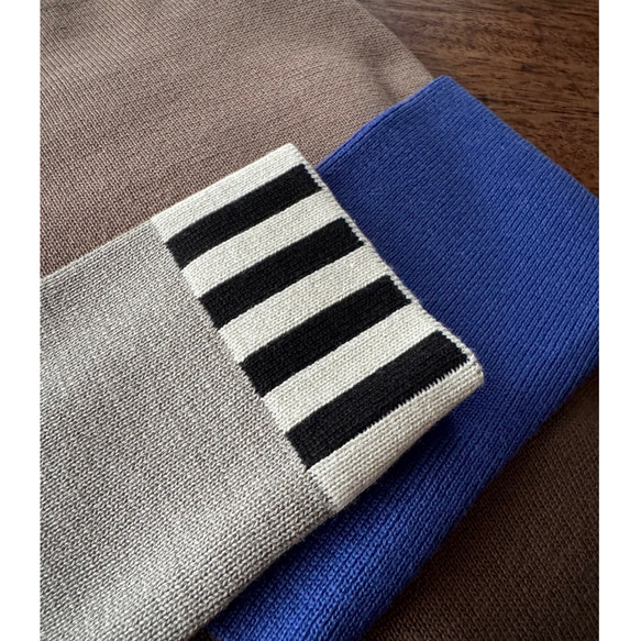 M &amp; L❤️有條紋或無條紋可選❤️修身針織❤️日本原裝❤️顏色協調針織❤️木色、藍色和淺灰色 第4張的照片